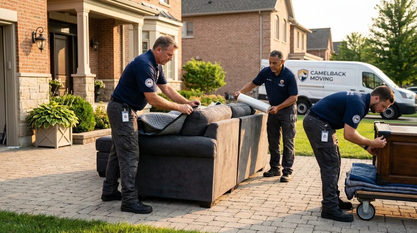 Large estate moving crew wrapping furniture in Graysville, AL