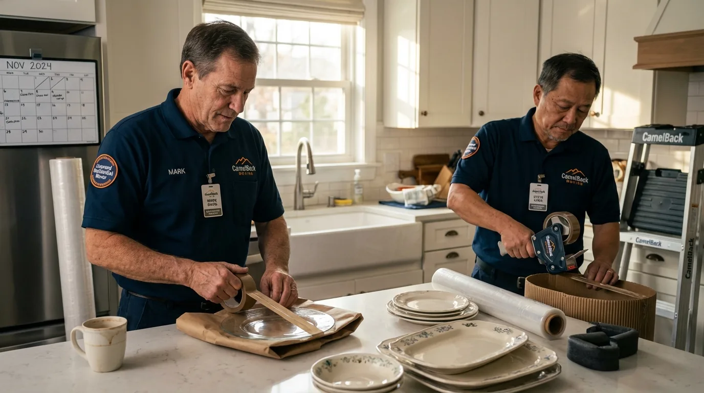Professional crew packing kitchen dishware in Graysville, AL